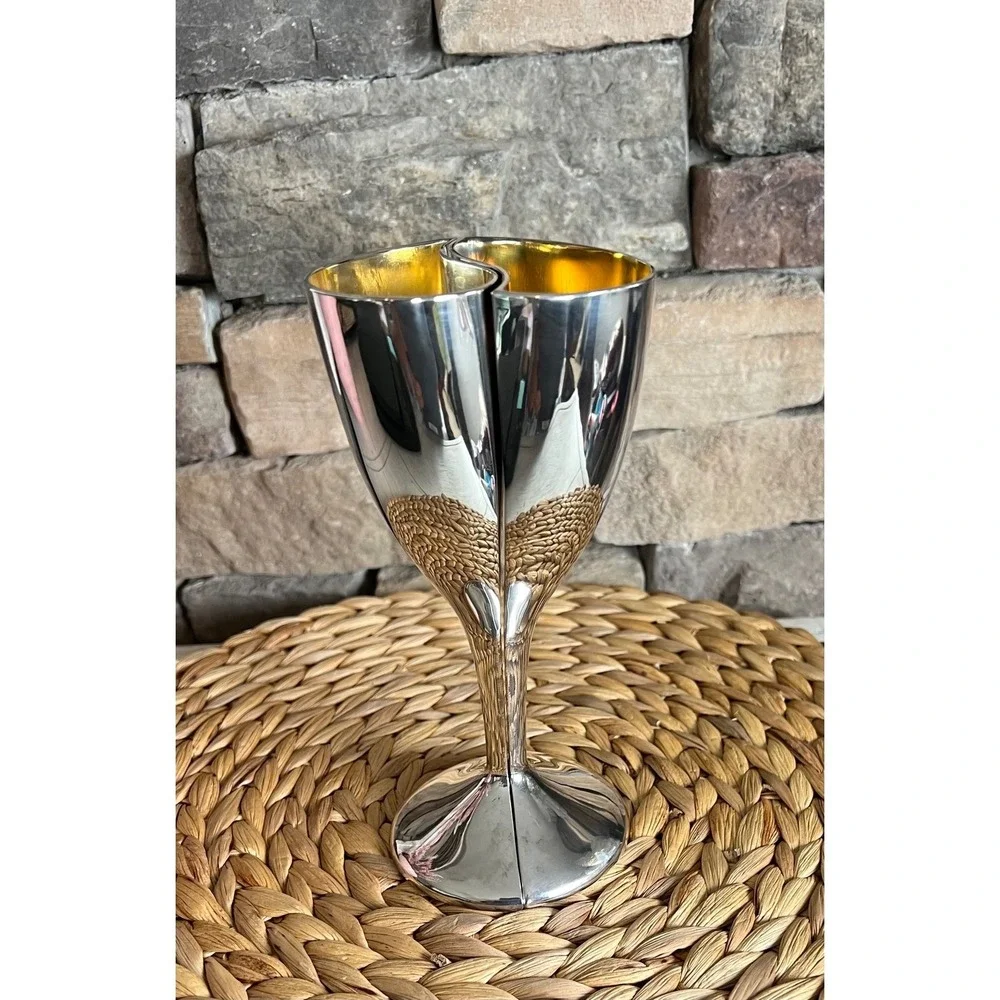 Lenox Two Hearts Silver Plated Champagne Toasting Flutes Set of 2 With Box